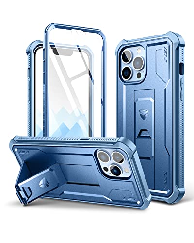Dexnor for iPhone 13 pro max Case 6.7 Inch 2021, [Built in Screen Protector and Kickstand] Heavy Duty Military Grade Protection Shockproof Protective Cover for iPhone 13 pro max Sierra Blue