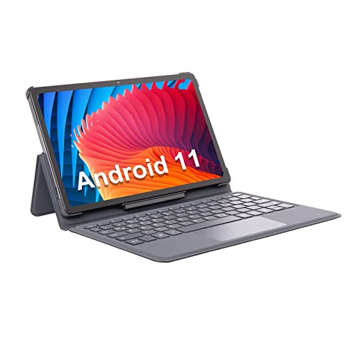 10.36″ 2K Display Android 11 Tablet with docking keyboard,Dual 4G LTE Cellular,Octa core 1.8GHz, 2000×1200,4GB+64GB,5MP+13MP Dual Cameras,Four Speakers,WiFi,GPS,FM,Bluetooth,6000mAh Battery,Azeyou T20