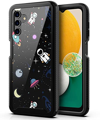 PBRO Case for Samsung Galaxy A13 5G Case (Not for 4G),Cute Astronaut Case Dual Layer Soft Silicone & Hard Back Cover Heavy Duty PC+TPU Protective Shockproof Case for Samsung A13 5G -Space/Black