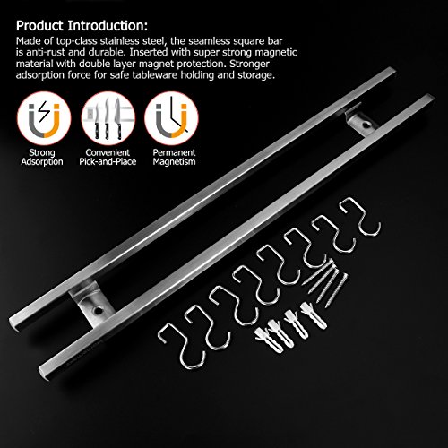 Magnetic Knife Holder for Wall 17inch: Adhesive Stainless Steel Magnet Knives Strip Bar Rack for Kitchen Organizer & Tool Storage with Multipurpose Use | The Storepaperoomates Retail Market - Fast Affordable Shopping