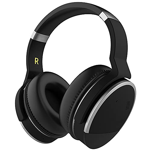 Tapvos E8 Bluetooth Headphones Wireless Headphones Active Noise Cancelling Headphones Over Ear with Microphone, Soft Protein Earpads, 30 Hours Playtime for Travel/Work (Silver)