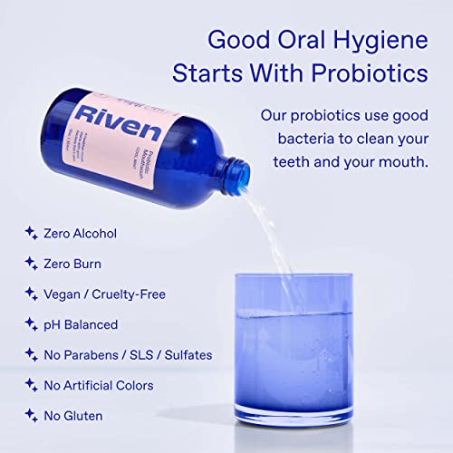 Riven – Probiotic Mouthwash | Cool Mint Anti-Cavity Dry Mouth Plaque Remover, Fight Bad Breath & Get Rid of Gingivitis for Healthier Gum Tissue Spearmint Flavor Alcohol Free 12 Ounce (Pack 1) | The Storepaperoomates Retail Market - Fast Affordable Shopping