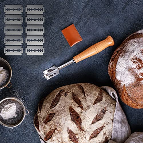 EROIR Bread Lame Tool – Dough Scorer with 10 Razor Blades and Leather Cover – Bakers Scoring Knife for Beautiful Artisan Sourdough Breads | The Storepaperoomates Retail Market - Fast Affordable Shopping