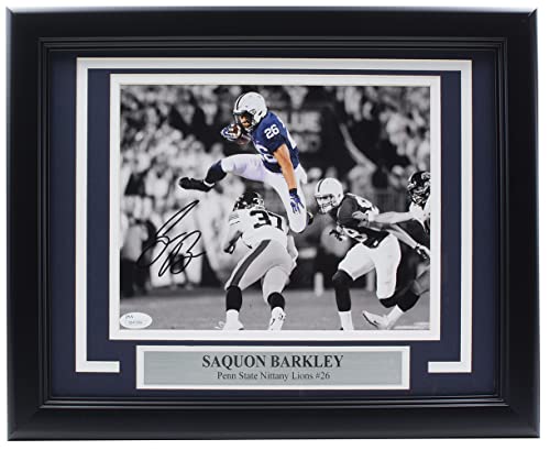Saquon Barkley Signed Framed 8×10 Penn State Color Spotlight Photo JSA