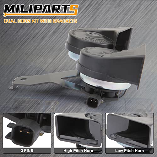 MILIPARTS Car Dual Horn Assembly with Bracket Compatible with 2009-2014 Ford F-150 High/Low Tune Replaces Part Number 9L3Z-13832-A | The Storepaperoomates Retail Market - Fast Affordable Shopping