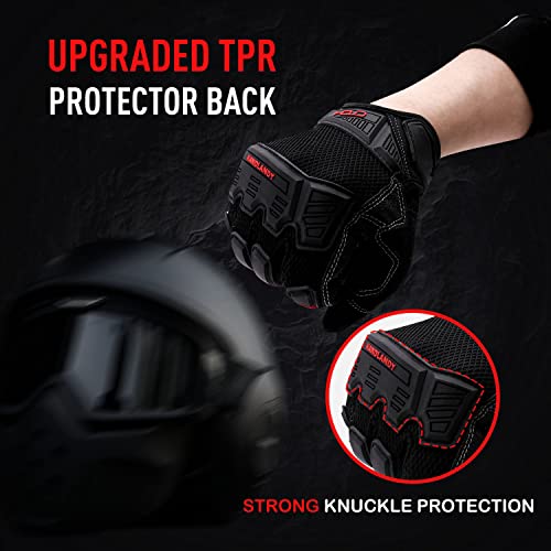 Heavy Duty Synthetic Leather Impact Work Gloves Men, Mechanic Gloves, Sensitive Touch Screen Flexible Grip Gloves for Work | The Storepaperoomates Retail Market - Fast Affordable Shopping