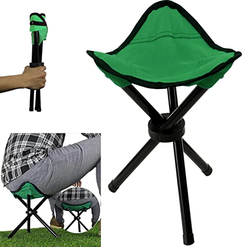 KUNHUI Folding Camping Stool Travel Portable Fishing Chair Seat for Camping Fishing Hiking Gardening and Beach (Green)