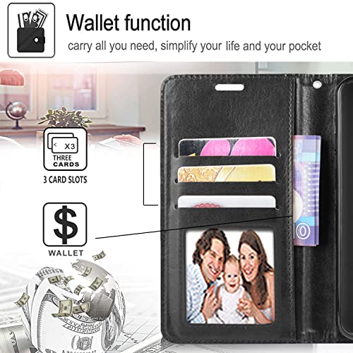 Galaxy A13 5G Case, Samsung Galaxy A13 5G Case, With [Tempered Glass Screen Protector Included] STARSHOP PU Leather Wallet Shockproof Phone Cover Kickstand With Pocket Card Slots Magnet Closure-Black | The Storepaperoomates Retail Market - Fast Affordable Shopping