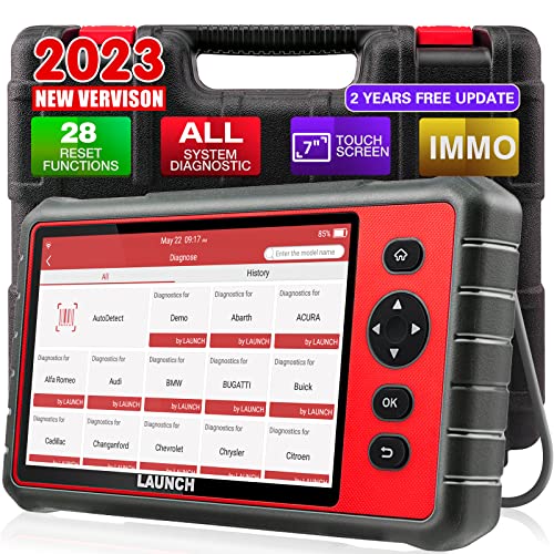 LAUNCH OBD2 Scanner CRP909E , 2023 Newest Full System 7 Inch Automotive Diagnostic & Scan Tool, with 28 Free Maintenance Functions,IMMO/Reset Oil Lamp/TPMS/ABS Bleeding/Injector Coding ,Auto VIN