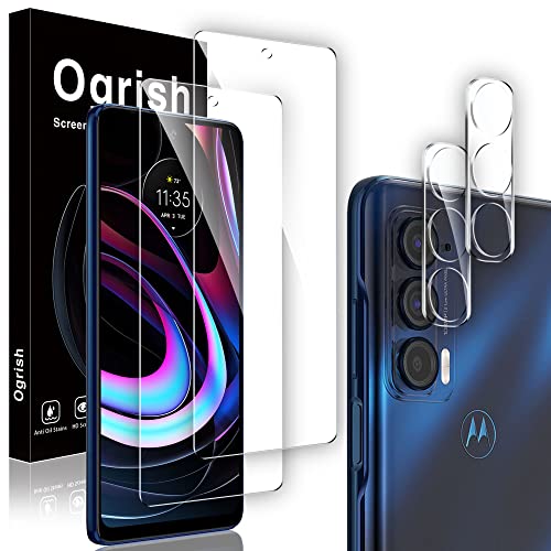 Ogrish [2+2 Pack] Tempered Glass Screen Protector for Motorola Moto Edge (2021)/Moto Edge 5G UW 2021 and 2 Pack Camera Lens Protector – Anti-fingerprint, Shatter Proof, HD Clear