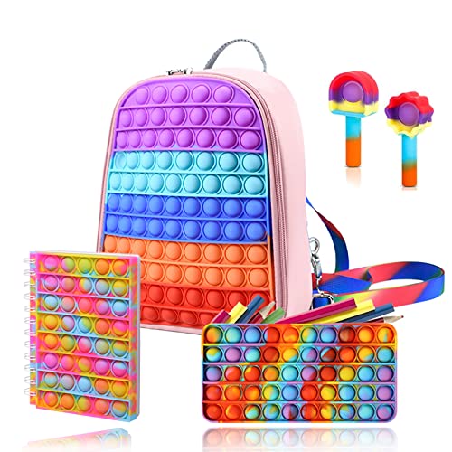 FALE Fidget Backpack for School,Pop On It Backpack,Pop in It Books Bags for