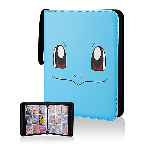 Trading Card Binder 900 Pockets, Othran Card Binder Compatible with Pokemon, Portable Card Collector Album 9-Pocket Collection Binder with Sleeves for Boys and Girls (Blue)