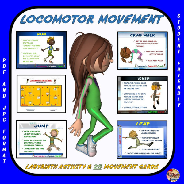 Locomotor Movement- Labyrinth Activity with 25 Movement Cards