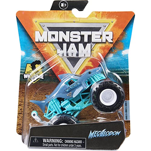 Monster Jam 2021 Spin Master 1:64 Diecast Monster Truck with Wheelie Bar: Shear Madness Megalodon