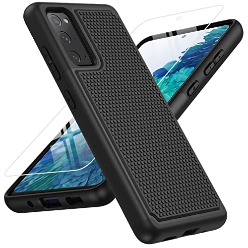 UNPEY Case for Samsung Galaxy S20 FE: Galaxy S20 FE 5G Case with Dual Layer Shockproof Phone Protection | Matte Anti-Slip Textured | Military Rugged Durable Protective Case Cover – Black