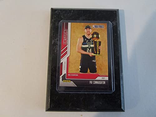 PAT CONNAUGHTON MILWAUKEE BUCKS 2020-21 PANINI INSTANT BASKETBALL EXCLUSIVE LIMITED EDITION NBA FINALS CHAMPIONS PLAYER CARD MOUNTED ON A 4 X 6 BLACK MARBLE PLAQUE