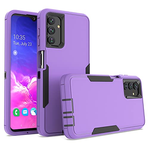 YRAKOZIN Samsung Galaxy A13 5G/4G Case, Rugged Heavy Duty Case Hard Plastic + Soft Silicone Hybrid Full Body Sturdy Protective Cover for Samsung A13 5G/4G – Purple + Black