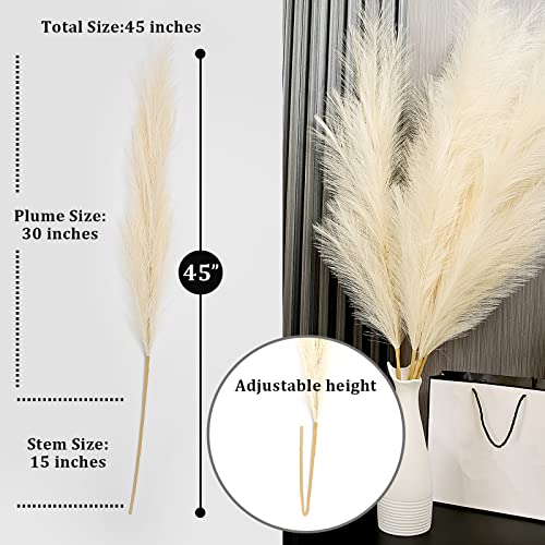 Morgofun Faux Tall Pampas Grass, Set of 6 Stems Extra Large Artificial Pompous Grass Branches,Boho Room Decor- Beige/Ivory | The Storepaperoomates Retail Market - Fast Affordable Shopping