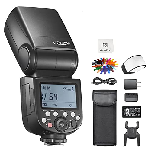 GODOX V850III Camera Flash, GN60 2.4G 1/8000s HSS Speedlight with 2600mAh Li-ion Battery, 1.5s Recycle time Compatible for Canon,Nikon,Pentax,Olympus,Fuji, etc. for Wedding Portrait Studio Photography