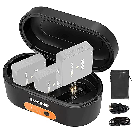 ZGCINE ZG-R30 Portable Charging Case for Rode Wireless GO Rode Wireless GOII Microphone System,Wireless Fast Charging,Build-in 3400mAh Battery