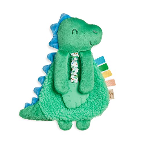 Itzy Ritzy – Itzy Lovey Including Teether, Textured Ribbons & Dangle Arms; Features Crinkle Sound, Sherpa Fabric and Minky Plush; Green Dinosaur