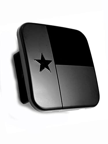 Texas State Metal Flag Hitch Cover Plug (Fits 2″ Receiver, Black)
