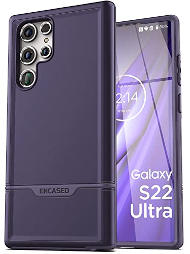 Encased Rebel for Samsung Galaxy S22 Ultra Case, Protective Heavy Duty Phone Case (Purple)