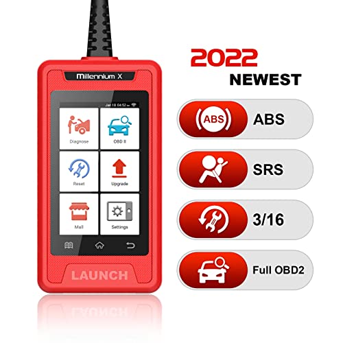 LAUNCH Millennium X OBD2 Scanner, ABS/SRS Car Code Reader, ABS Bleeding/Oil/Injector/EPB/IMMO/TPMS 16 Reset Functions to Choose (Any 3 Free ), Auto-VIN, WiFi Free Update (Only Available in US & CA)