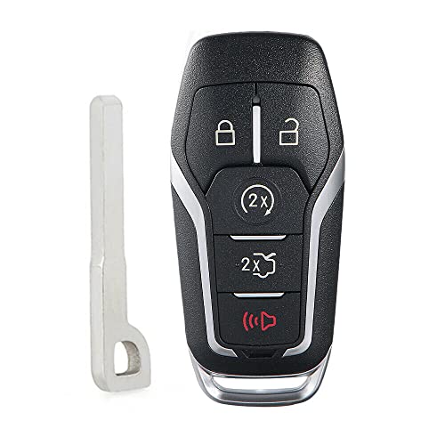 G · PEH Smart Key Fob Shell Case,5 Buttons Keyless Entry Remote Key Fob Cover Housing Replacement for F150 Mustang Fusion Explorer Edge