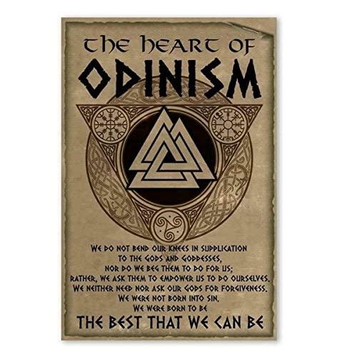 Metal The Heart Of Odinism Sign | Norse Pagans | Nordic Decor | Norse Decor | Rustic Decor | Odin | Metal Tin Sign 8×12 Inch