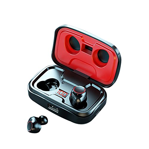 SKNG Wireless Bluetooth Headphones, in-Ear Bluetooth Headset with Charging Case, True Red
