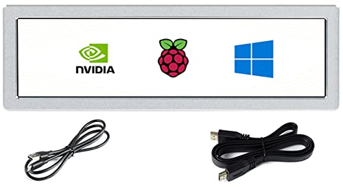 8.8inch 480×1920 IPS Side Monitor No Touch for Raspberry Pi/Jetson Nano/PC Windows 11/10 / 8.1/8 / 7, Built-in HiFi Speaker, with CNC Process Alloy Enclosure