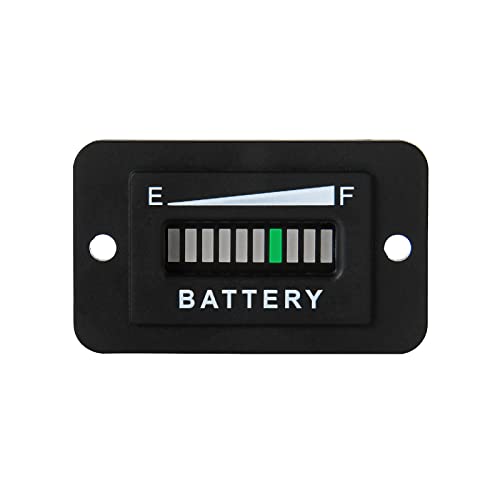 Runleader 36V LED Battery Capacity Indicator, Battery Charge &Discharge Meter Suitable for Lead Acid Battery(but not trojan’s),Works on Golf Cart Electric Vehicle Star Car Stacking Machine Alternator