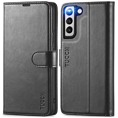 TUCCH Wallet Case for Galaxy S22+ Plus, [TPU Shockproof Interior Case] Folio Kickstand [RFID Blocking] Card Slot, Magnetic PU Leather Protect Folio Cover Compatible with Galaxy S22+ 5G 6.6-Inch, Black