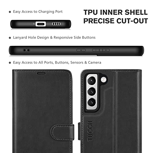TUCCH Wallet Case for Galaxy S22+ Plus, [TPU Shockproof Interior Case] Folio Kickstand [RFID Blocking] Card Slot, Magnetic PU Leather Protect Folio Cover Compatible with Galaxy S22+ 5G 6.6-Inch, Black | The Storepaperoomates Retail Market - Fast Affordable Shopping