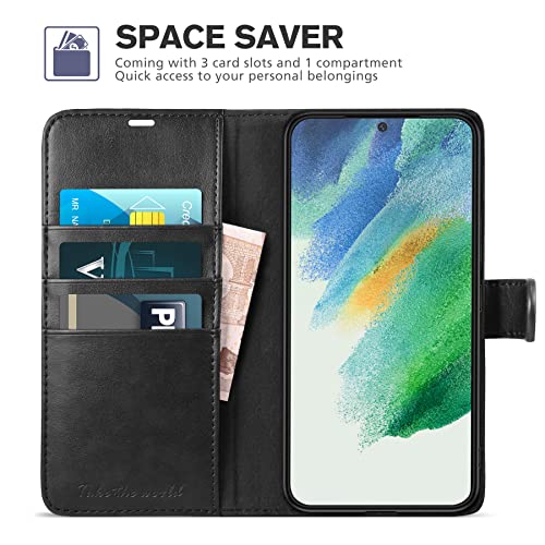 TUCCH Wallet Case for Galaxy S22+ Plus, [TPU Shockproof Interior Case] Folio Kickstand [RFID Blocking] Card Slot, Magnetic PU Leather Protect Folio Cover Compatible with Galaxy S22+ 5G 6.6-Inch, Black | The Storepaperoomates Retail Market - Fast Affordable Shopping