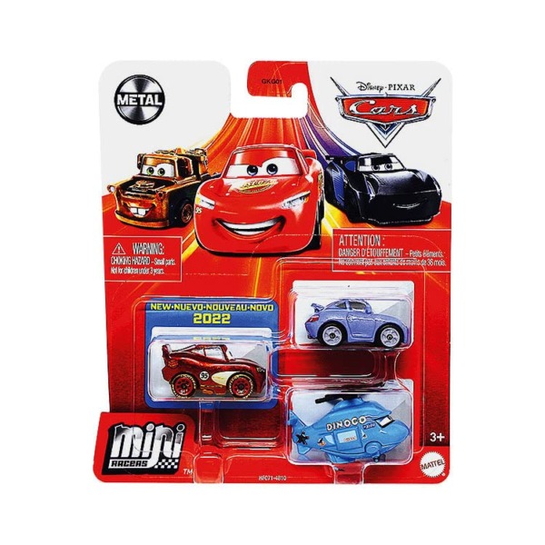 Disney Pixar Cars Mini Racers Radiator Springs 3-Pack, Lightning McQueen, Rotor Turbosky & Sally
