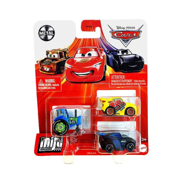 Disney Pixar Cars Mini Racers Racing Tractors 3-Pack, Clutch Aid Racing Tractor, Cruz Ramirez & Jackson Storm