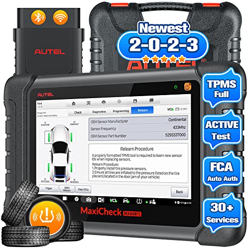 Autel Scanner MaxiCheck MX808TS, 2023 Same as MK808TS Upgrade of MK808BT/ MK808/ MX808, Bi-Directional Diagnostic Tool, Top TPMS Programming Relearn Activate Scanner, 30+ Services, Full Diagnostics