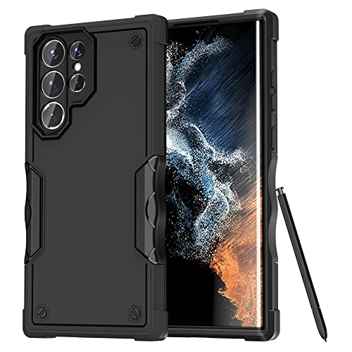 Dteck Galaxy S22 Ultra Case, Heavy Duty Tough Rugged Drop Protection Lightweight Shockproof Slim Back Cover for Samsung Galaxy S22 Ultra Case 5G 6.8-inch 2022 Release, Black