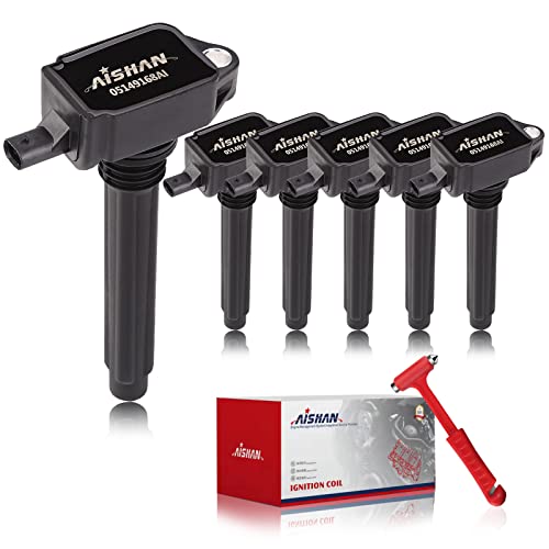 AISHAN Set of 6 Ignition Coil Pack Compatible with Avenge Charger Durango RAM 1500 Chry Town & Country Wrangler Routan 3.6L V6 Challenger| Replace# UF648