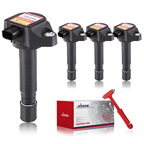 AISHAN Set of 4 Ignition Coil Pack Compatible with 2006 2007 2008 2009 2010 2011 Honda Civic 1.8L | Replace# UF582