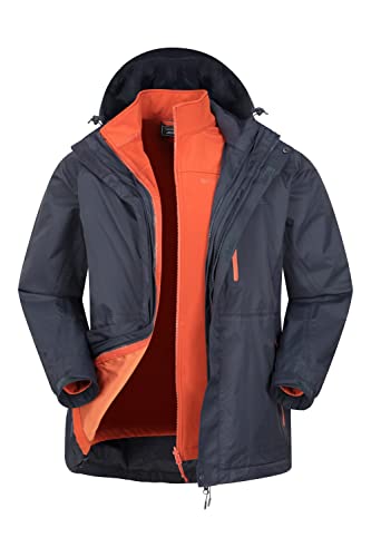 Mountain Warehouse Bracken Mens 3 in 1 Waterproof Triclimate Jacket Dark Blue Large