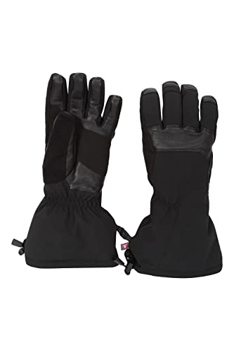 Mountain Warehouse Ultra Everest Unisex Ski Gloves – Waterproof, Breathable, Mens & Womens Black Medium