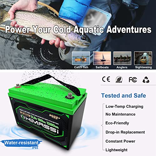 HiMASSi 12V 100Ah LiFePO4 Battery Low Temperature Charging (-4°F), Built in 100A BMS Lithium Battery for Trolling Motor Marine RV Solar Electrical Systems Home Energy Storage | The Storepaperoomates Retail Market - Fast Affordable Shopping