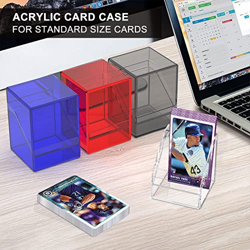 4 Pack Card Deck Cases, Trading Card Storage Boxes Acrylic Card Holder Cases, Deck Storage Box Hold 400+ Sleeved Cards Fit for Sport Cards, MTG and YuGiOh (4 Colors) | The Storepaperoomates Retail Market - Fast Affordable Shopping