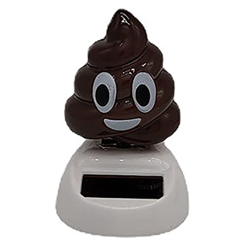 RUIYELE Solar Powered Poop Shaking Toy Car Dashboard Dancing Figure Toy Brown Creative Car Bobbleheads Decorative Ornament for Car Interior Home Party Decorative Supplies