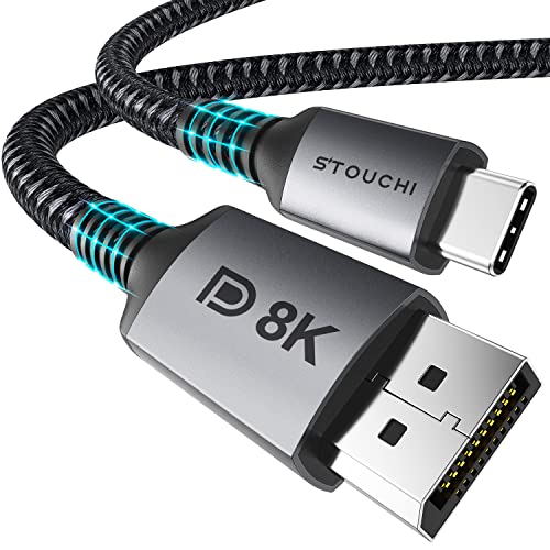 Stouchi USB C to DisplayPort 1.4 8K Cable 1.2M/4Ft Thunderbolt 3 to DisplayPort 4K@144Hz/120Hz 5K@60Hz 2K@240Hz HBR3 DP1.4 Adapter for 2021 MacBook Pro, M1 Mac Mini, Dell XPS