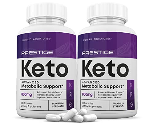 (2 Pack) Prestige Keto Pills Includes Apple Cider Vinegar goBHB Exogenous Ketones Advanced Ketogenic Supplement Ketosis Support for Men Women 120 Capsules