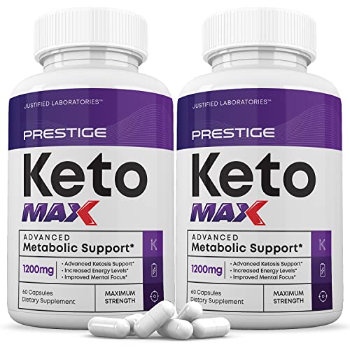 (2 Pack) Prestige Keto Max 1200MG Pills Includes Apple Cider Vinegar goBHB Strong Exogenous Ketones Advanced Ketogenic Supplement Ketosis Support for Men Women 180 Capsules